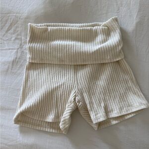 Joah Brown Cream Ribbed Women's Bike Shorts worn twice size M/L